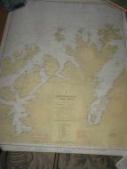 Pent sjøkart fra Den Norske Kyst FRA URE TIL BRETTESNES 1982 Pent i glass og ramme til dekorasjon Sjå kommentaren under Dette er sjøkart nr A17