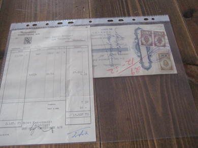 Brev fra SUNNMØRE KREDITBANK med veksel til Bangavåg Rederi, Hareid, og påklistra stempelmerke. 1952. Dette er nr 17