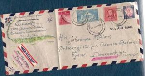 Luftpost brev fra 1954.