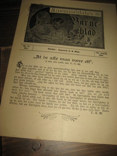 1909 nr 010 Missionsselskabets Barne blad