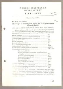 1958,nr 161, Moderasjon i internasjonal trafikk for NSB tjenestemenn og deres familie