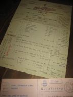 Minde SJOKOLADE - KAKAO & KONFEKTFABRIKK 12 8 1955 med kr 229 30 i stempelmerker (påklistra på baksida)