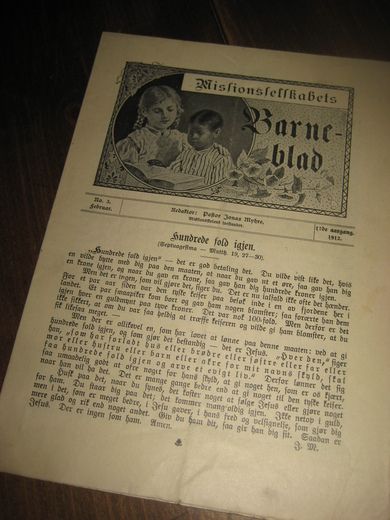 1912 nr 003 Missionsselskabets Barneblad
