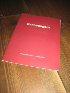 Bønnedagbok, september 2006- mars 2007.