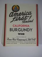 America First BRANDCALIFORNIA BURGUNDY WINE.