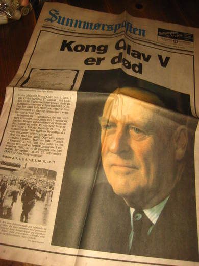 1991 NR 015 Sunnmørsposten Kong OLAV er død