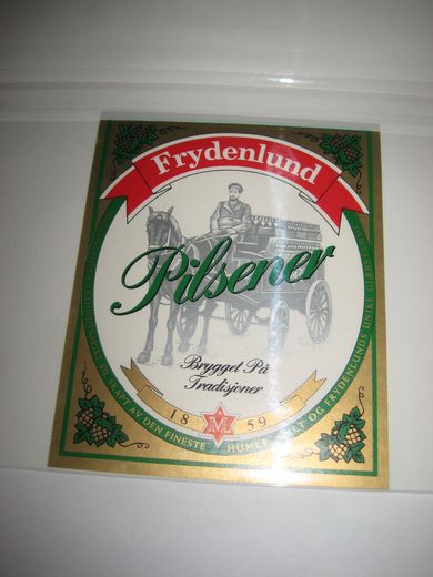 Pilsner fra FRYDENLUND BRYGGERI, 60 tallet.