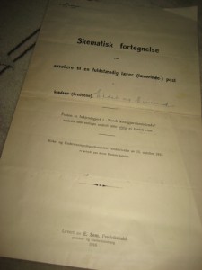 Skjematisk fortegnelse over ansøkere til en fuldstændig lære post. 1916.