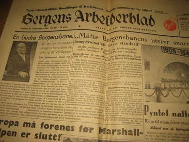 1949 nr 277 29 november Bergens Arbeiderblad