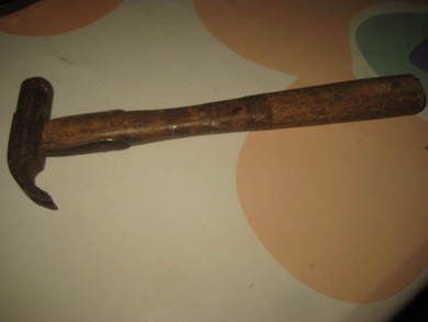 Gammel hammer fra avvikla skomakeri 50 tallet Ca 27 cm lang