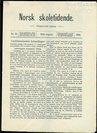 1896,nr 035,                        Norsk Skoletidende.
