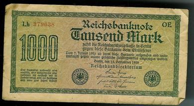 1922 Thausend Mark Lh 379638