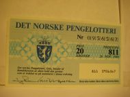 1984 trekning 811 DET NORSKE PENGELOTTERI Nr 0956567