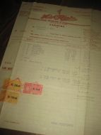 Minde SJOKOLADE - KAKAO & KONFEKTFABRIKK 12 11 1954 med kr 205 i stempelmerker