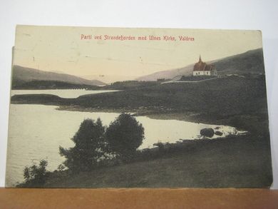 Parti ved Strandefjorden med Urnes Kirke Valdres 18 12 08