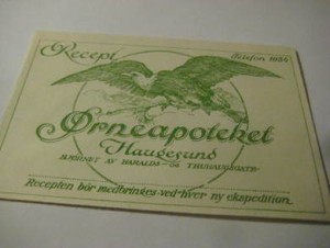 ØRNEAPOTEKET Haugesund, tidleg 1900