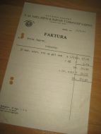 Faktura fra T M Nilsen & Sønns Tobaksfabrik Christiania 15 9 1950