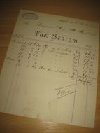 Factura fra Ths Schram Christiania 21 december 1895