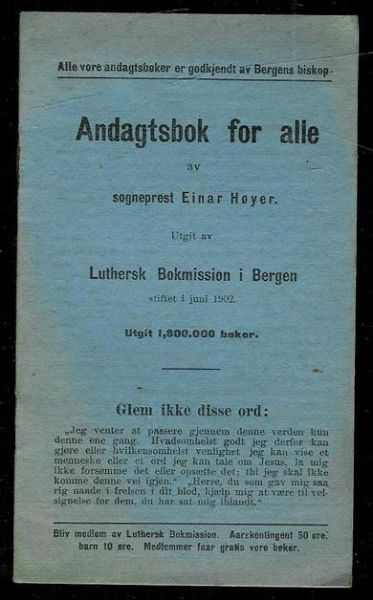 Heyer, Einar: Andagtsbok for alle.  1914