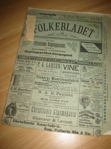 1897 nr 001 FOLKEBLADET