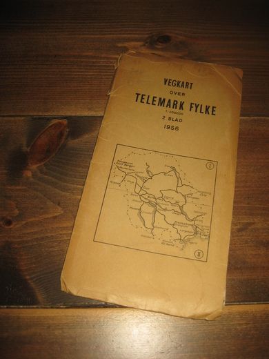 VEGKART over TELEMARK FYLKE 1956 2 BLAD