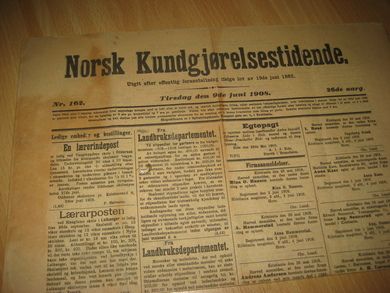 1908 nr 162 Norsk Kundgjørelsestidende