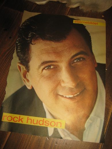 Rock Hudson pen i glass og ramme 60 tallet