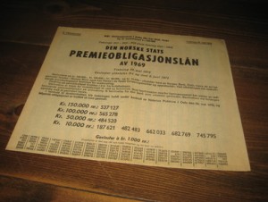 1969, 9. TREKNING, DEN NORSKE STATS PREMIEOBLIGASJONSLÅN