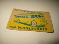 Forsida på eldre fyrstikkeske SCANIA VABIS 60 tallet