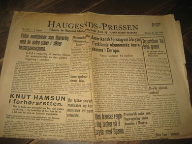 1945 nr 140 HAUGESUNDS AVIS 3 årgang
