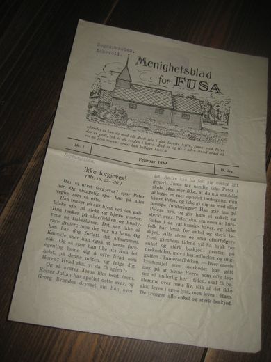 1939 nr 001 Menighetsblad for FUSA