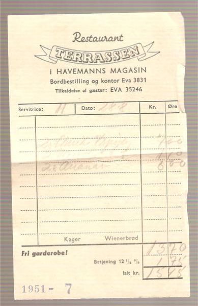 Resturant TERRASSEN VOSS 1960