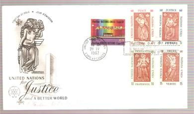 1967, 28. MAI, JUSTICE FOR A BETTER WORLD, FDC FRA UNITED NATIONS.