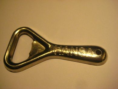 Flaskeåpner med reklame fra HANSA BRYGGERI, 60 tallet. 
