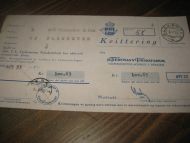 Kvitering fra Tiedemanns Tobaksfabrik for innbetaling Kr 100 63 stempla BLAKSETER 6 V 53
