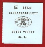 INGANGSBILLETT TIL INTERJUNEX 1972