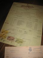 Minde SJOKOLADE - KAKAO & KONFEKTFABRIKK 2 11 1953 med kr 250 80 i stempelmerker