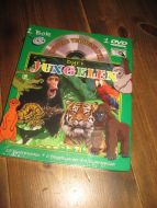 OPPDAG VERDENS DYR: Dyr i JUNGELEN. Bok og DVD. 12 klistremerker, 6 farveblyanter, blyantspisser og fargebok. DVD undervisningsfilm. Meget bra tillaga. 
