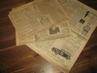 Diverse deler fra aviser fra tidleg 1900, selges samla. Mange annonser etc. 