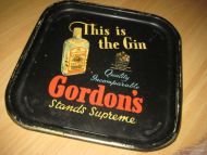 Serveringsbrett med reklame GORDON GIN 70 tallet