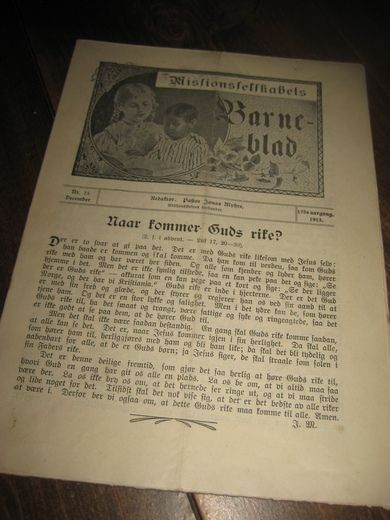 1912 nr 023 Missionsselskabets Barneblad