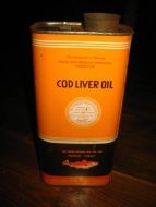 Tranboks fra PEDER DEVOLD AALESUND COD LIVER OIL 50-60 tallet