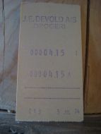 Kvitering fra J E DEVOLD ÅLESUND fra 3 juli 1974