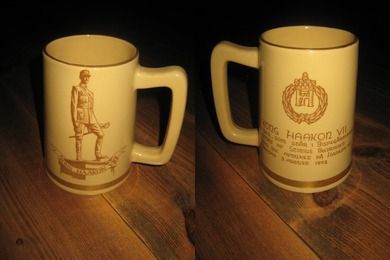 Ølmugge fra Stavangerflint med historisk motiv KONG HAAKON 60-70 tallet