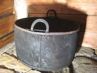 Meget gammel kobberstamp, tidleg 1800.