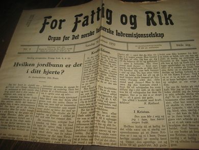 1932 nr 005 For Fattig og Rik