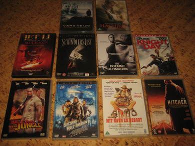 Lot på 10 DVD filmer selges under ett Dette er pakke nr 1