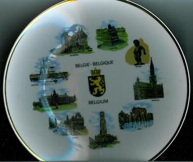 BELGIE-BELGIQUE pyntetallerken i porselen