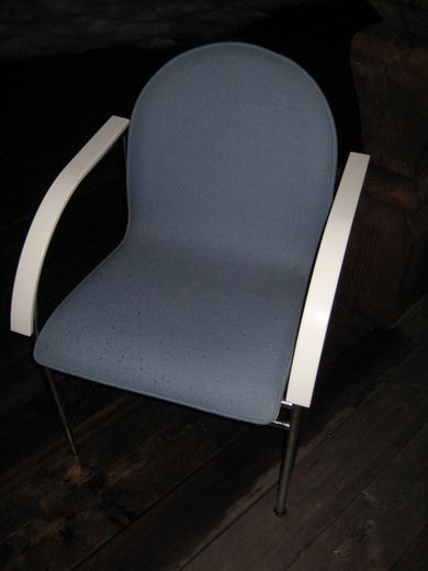 Designerstol med rør og plast. 60-70 tallet.