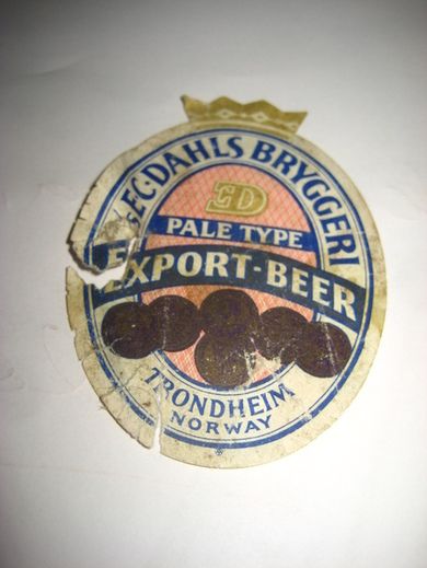 Etikett fra DAHLS BRYGGERI EXPORT BEER 50-60 tallet